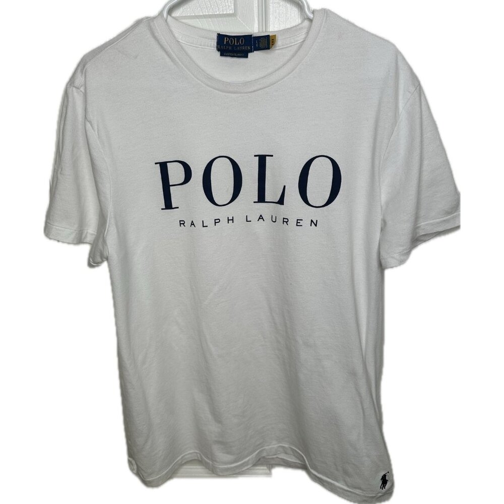 Polo Ralph Lauren Men's Custom Slim Fit Logo Jersey T- Shirt L White - Picture 2 of 8